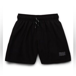 New Wonder Nation Boys Everyday Swim Trunks with UPF50+, Black Color.